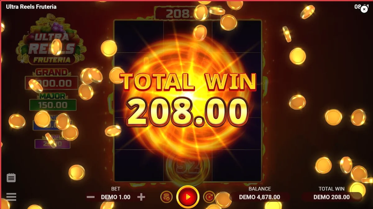 Tampilan visual slot Ultra Reels Fruteria dengan simbol buah-buahan yang cerah